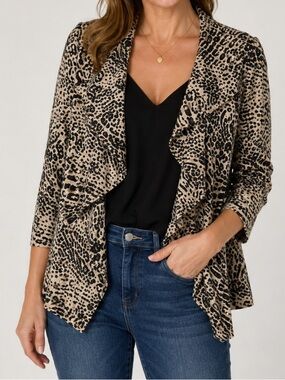 Calvin Klein Black & Beige Leopard Blazer